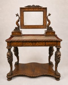 Toilette impero con intagli e intarsi XIX secolo