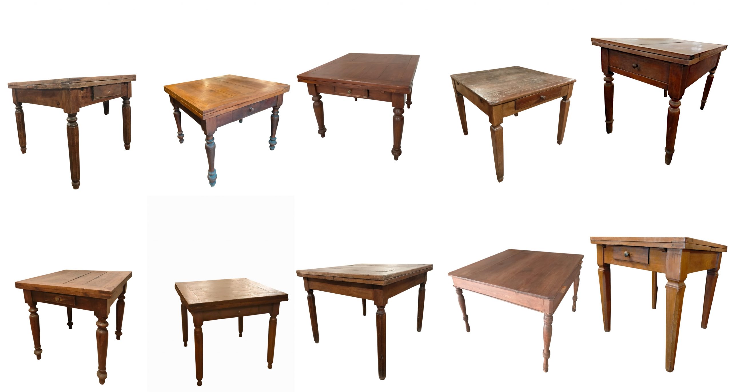 lotto-10-tavoli-rustici-allungabili-emporiodellepassioni.com