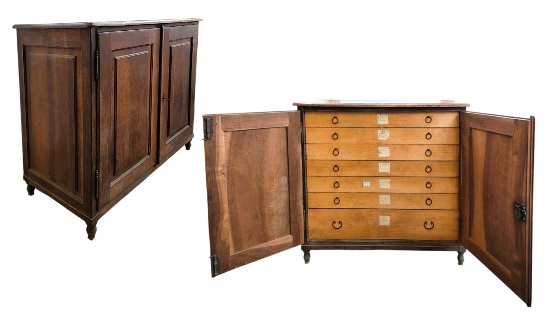 credenza-con-cassetti-antica-noce-emporiodellepassioni.com