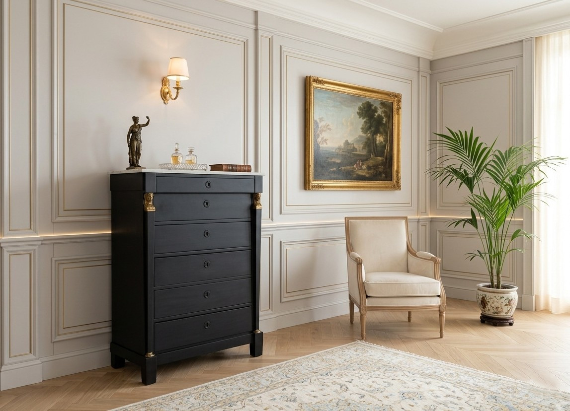 cassettiera-settimino-stile-impero-nero-emporiodellepassioni.com