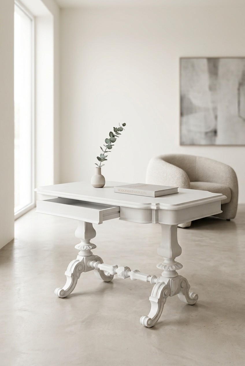 tavolino-Luigi-Filippo-in-noce-del-XIX-secolo-Laccato-bianco-emporiodellepassioni.com