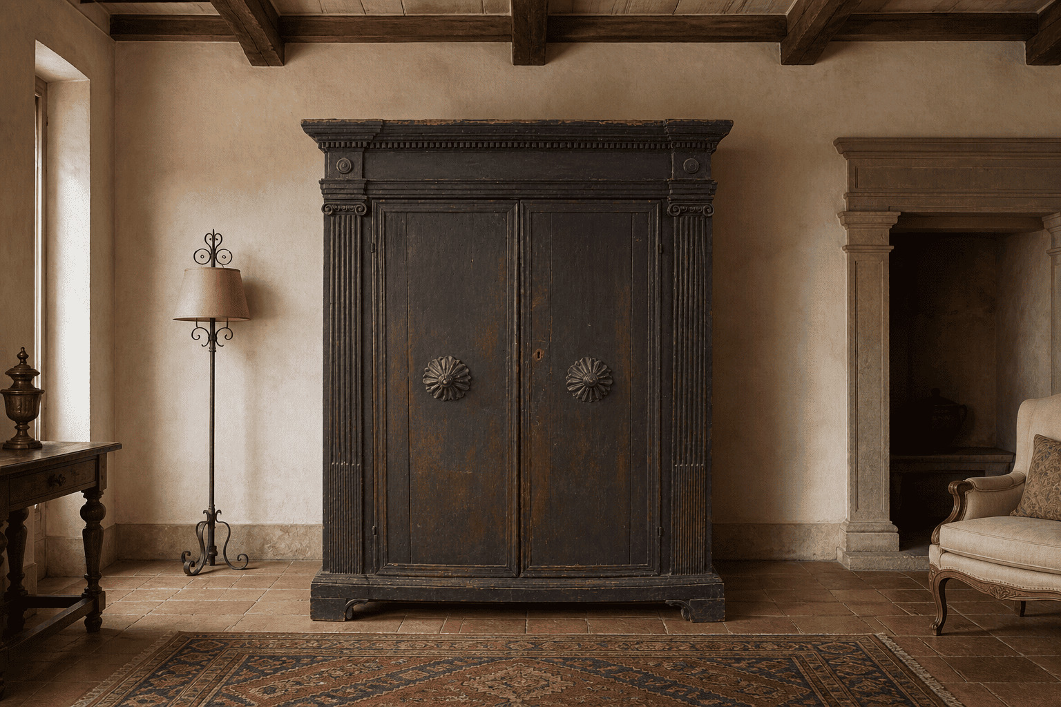 Armadio monumentale del XVII secolo in casale toscano